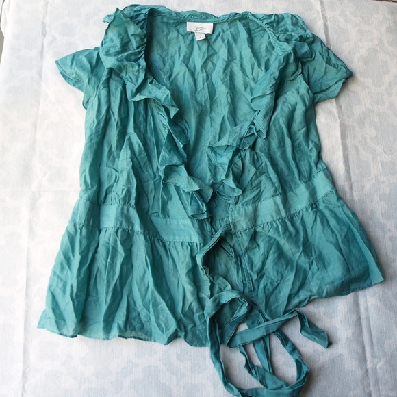 Loft by Ann Taylor - Short Sleeve Wrap Blouse - Picture 2 of 5